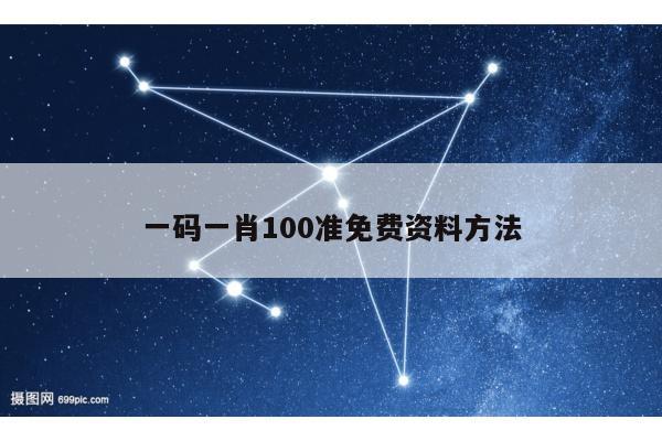 一码一肖100准免费资料方法