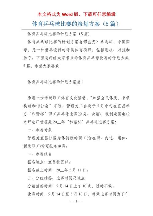 策划体育赛事,策划体育赛事方案